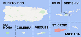 Range map of Borikenophis sanctaecrucis